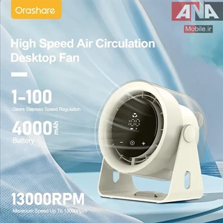 فن روميزي شارژي قدرتمند Fan High-Speed Circulation